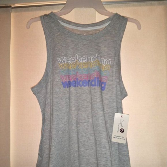 Secret Treasures womens gray weekending tanktop  M (8-10) W-300 - Picture 1 of 1